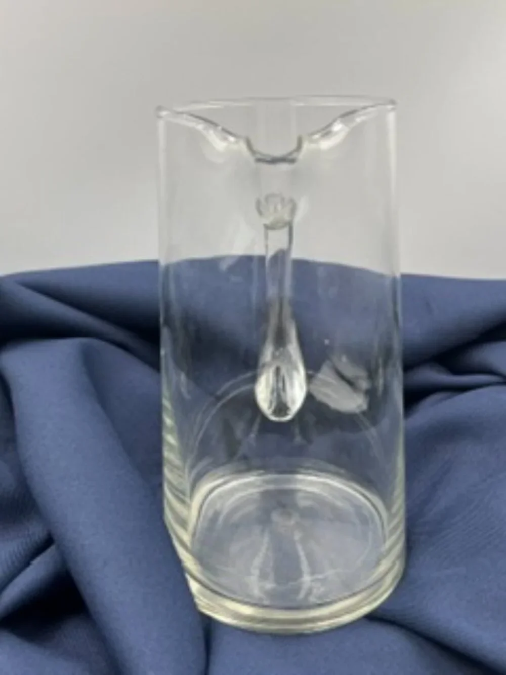 Vintage Hand-Blown Clear Glass Pitcher 1 Quart Mid-Century Martini pitcher